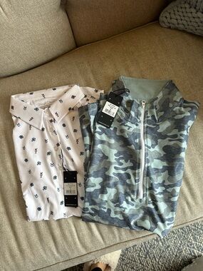 GOLF APPAREL Camo Quarter-Zip Pullover & Printed Polo by Straight Down